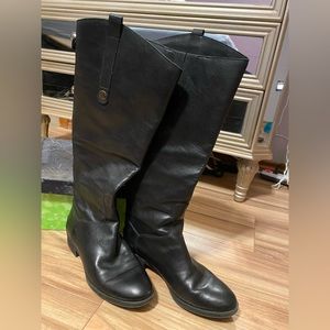 EUC Black Leather Wide Calf Boots
